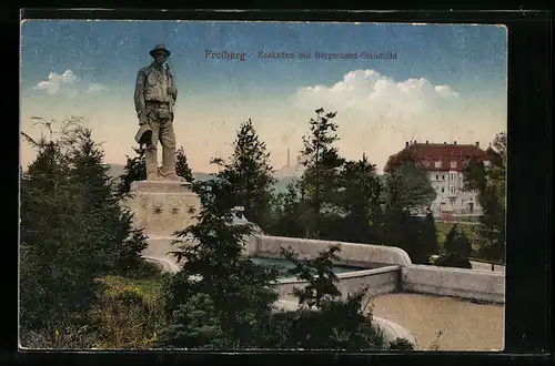 AK Freiberg, Kaskaden mit Bergmanns-Standbild