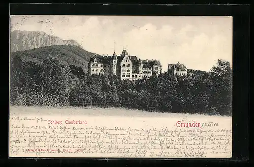 AK Gmunden, Blick zum Schloss Cumberland