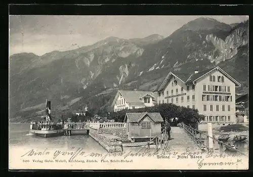 AK Brienz, Hôtel Bären mit Dampder-Anleger