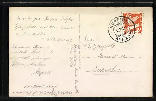 AK Hundwil, Mühle, Blick zum Schulhaus