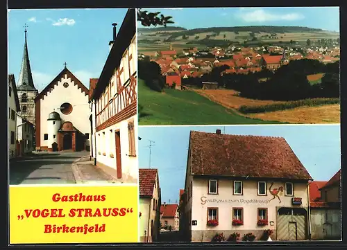 AK Birkenfeld, Gasthaus Vogelstrauss, Totalansicht des Ortes