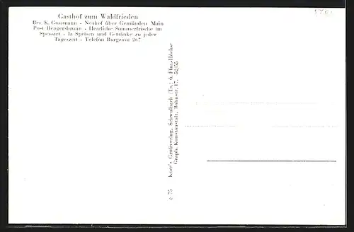 AK Neuhof (Spessart), Ortsansicht aus der Ferne und Gasthof zum Waldfrieden