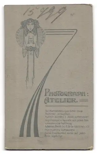 Fotografie Atelier H. M., Potsdam, Brandenburgerstr. 30, Bürgerliche Dame mit Lockenfrisur in weisser Bluse