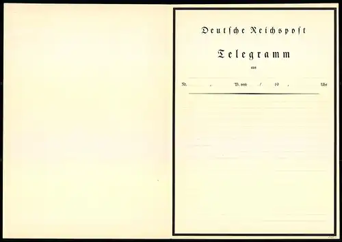 Telegramm Deutsche Reichspost, Abbildung Mensch im Weltall von W. Krain, Blanko