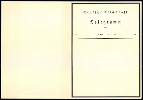 Telegramm Deutsche Reichspost, Bild Mensch im Weltall nach W. Krain, Blanko, ohne Eintrag