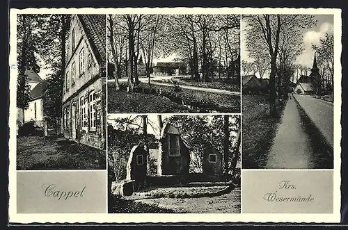 AK Cappel / Wesermünde, Gebäude- und Ortsansichten, Denkmäler