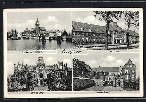 AK Leer, Hafen, Kaserne, Evenburg, Haneburg