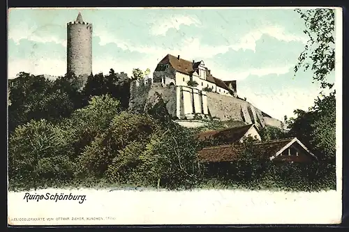 AK Schönburg, Blick auf die Ruine