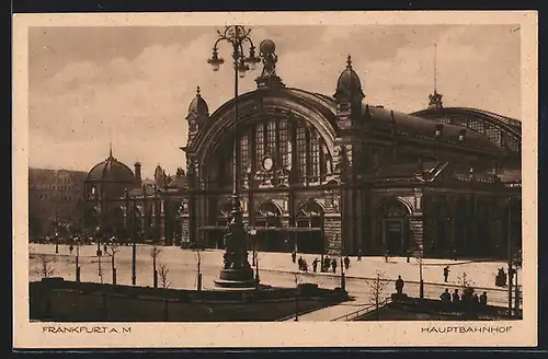 AK Frankfurt, Frontansicht des Hauptbahnhof