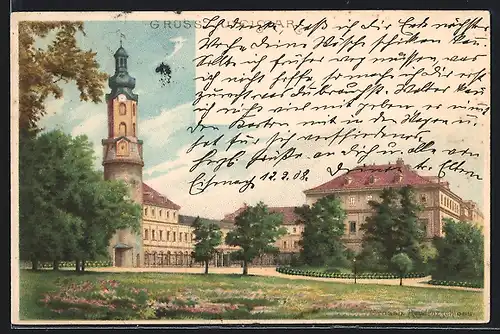 Lithographie Weimar, Grossherz. Residenzschloss