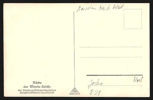 AK M.S. Monte Cervantes, Blick in die Küche