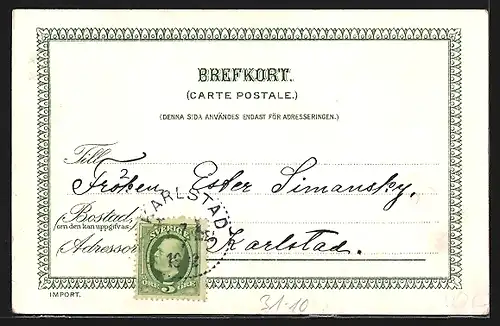 Lithographie Bootsfahrt eines Paares, Mann am Ufer mit einer Harfe