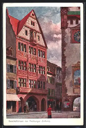 AK Freiburg, Geschäftshaus der Freiburger Zeitung