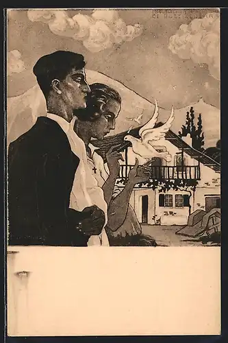 Künstler-AK Idylle au Pays Basque, Jacques Le Tanneur