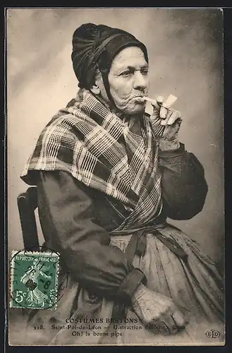 AK Saint-Pol-de-Léon, Distraction des vieux jours, Bretagne