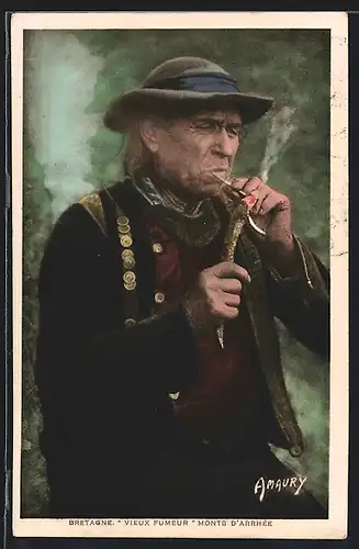 AK Vieux fumeur, Monts d`Arrhée, Bretagne