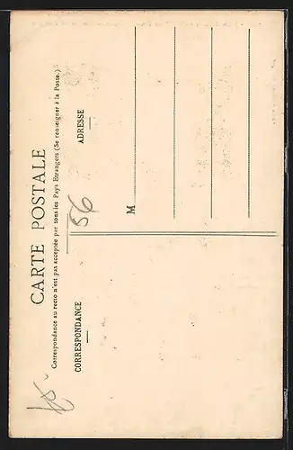 AK Gourin, Bretonin in Tracht mit Spindel