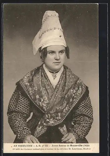 AK Beuzeville /Normandie, Jeune femme 1840