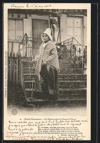 AK Normandie, Le Départ pour la Fête du Village
