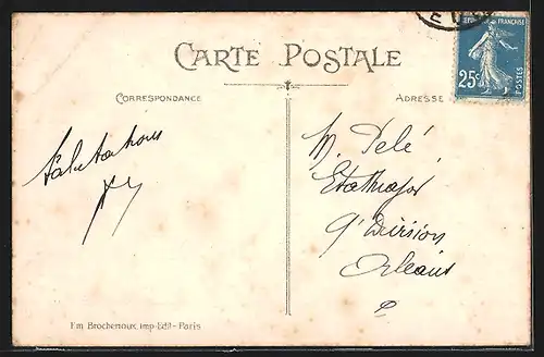 AK La Partie de Dominos, Frau legt den ersten Stein