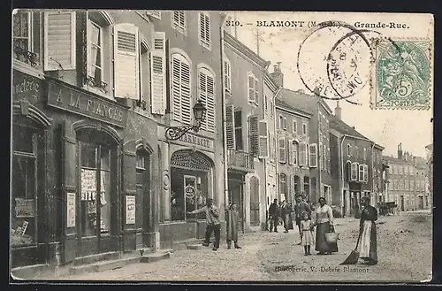 AK Blamont, Grande-Rue, Strassenpartie