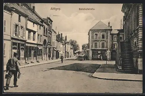 AK Attigny, Blick in die Bahnhofstrasse