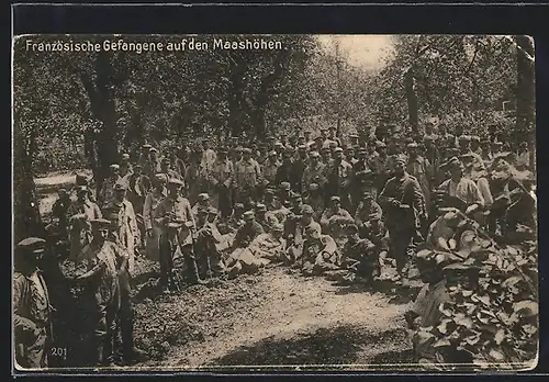 AK Französische Kriegsgefangene auf den Maashöhen
