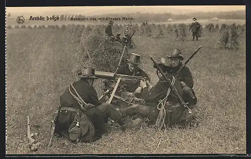 AK Manoeuvre des mitrailleuses Maxim, Armée belge