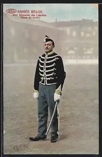 AK Armée belge, 2eme Régiment des Lanciers, Tenue de sortie, belgischer Soldat