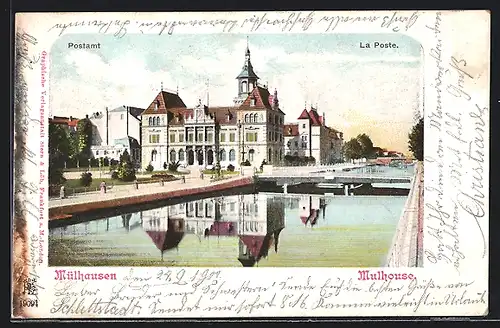 AK Mülhausen, Postamt mit Brücken
