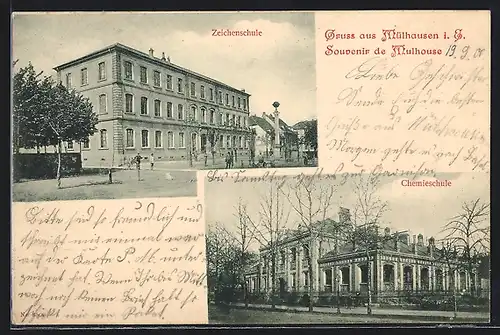 AK Mülhausen, Zeichenschule und Chemieschule, Strassenansichten