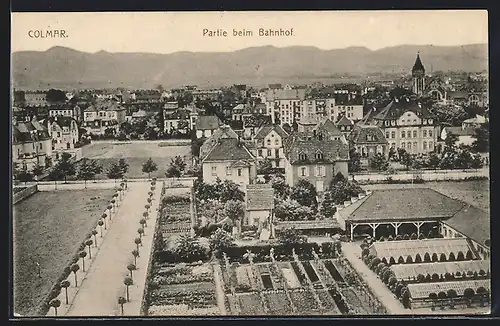 AK Colmar, Ortsansicht beim Bahnhof