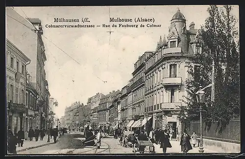 AK Mulhouse, Rue du Faubourg de Colmar