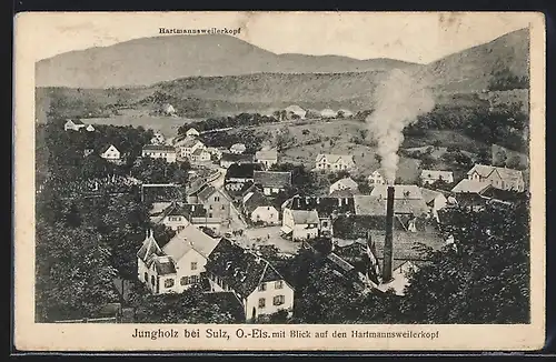 AK Jungholz (O.-Els.), Ortsansicht mit Blick auf den Hartmannsweilerkopf