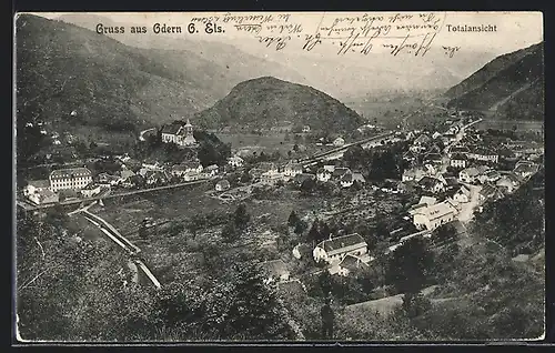 AK Odern, Panorama mit Bergen