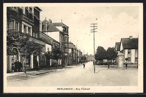AK Merlebach, Rue Forbach, Strassenpartie