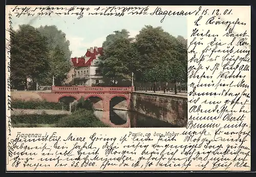 AK Hagenau, Brückenpartie an der Moder