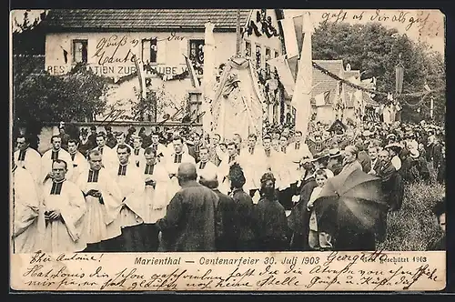 AK Hagenau-Marienthal, Centenarfeier 30. Juli 1903, Restauration zur Traube