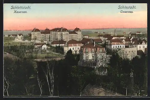 AK Schlettstadt, Kasernen aus der Vogelschau
