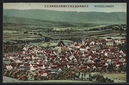 AK Wasselnheim, Gesamtansicht aus der Vogelschau