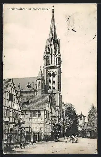 AK Fröschweiler, Friedenskirche mit Strasse