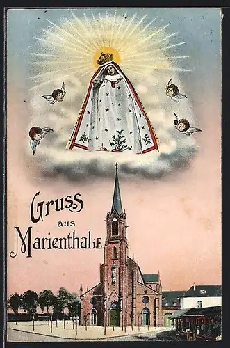 AK Marienthal, Kirche und schwebende Madonna