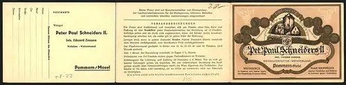 Klapp-AK Pommern /Mosel, Weinversand Peter Paul Schneiders II., Reklame mit Bestellzettel