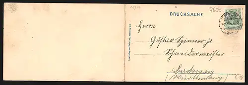 Klapp-AK Offenburg, Partie in der Hauptstrasse