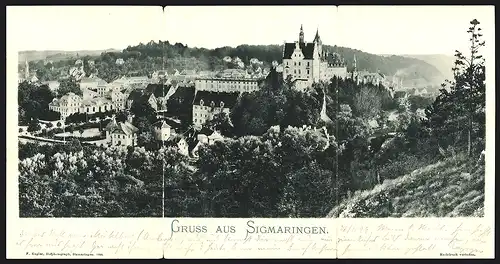 Klapp-AK Sigmaringen, Teilansicht mit Schloss