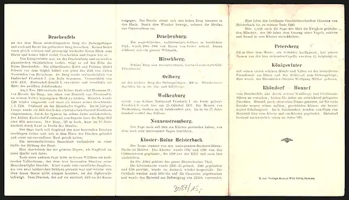 Klapp-AK Königswinter /Rhein, Ortsansicht mit Godesberg, Hotel Drachenfels, Rheindampfer