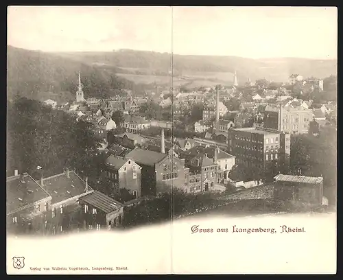 Klapp-AK Langenberg /Rheinl., Teilansicht aus der Vogelschau