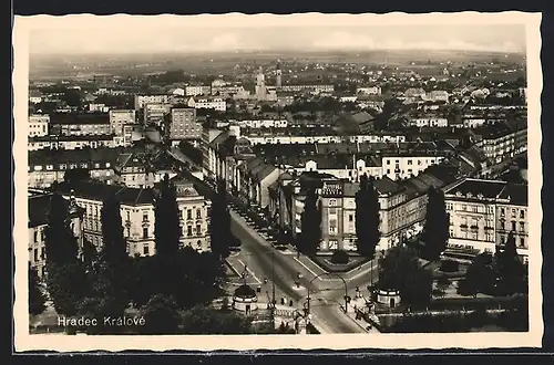 AK Königgrätz, Gesamtansicht aus der Vogelschau