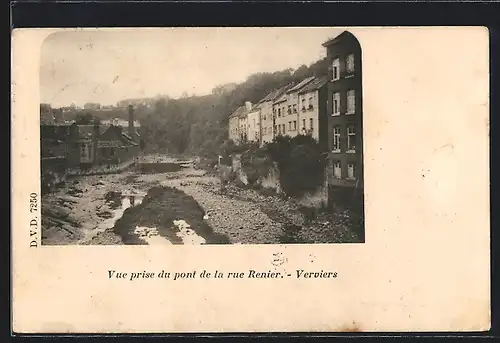 AK Verviers, Vue prise du pont de la rue Renier
