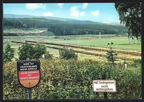 AK Blick auf die Zonengrenze im Harz